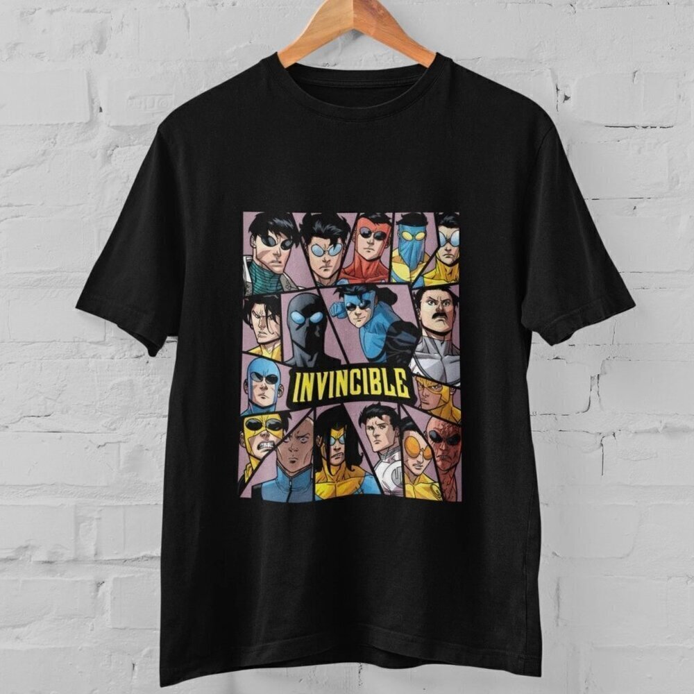 Invincible Superhero Comic Graphic Retro Fan Art Streetwear Style Unisex T-Shirt